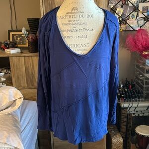 H by Halston Blue Textured Shirt - XL